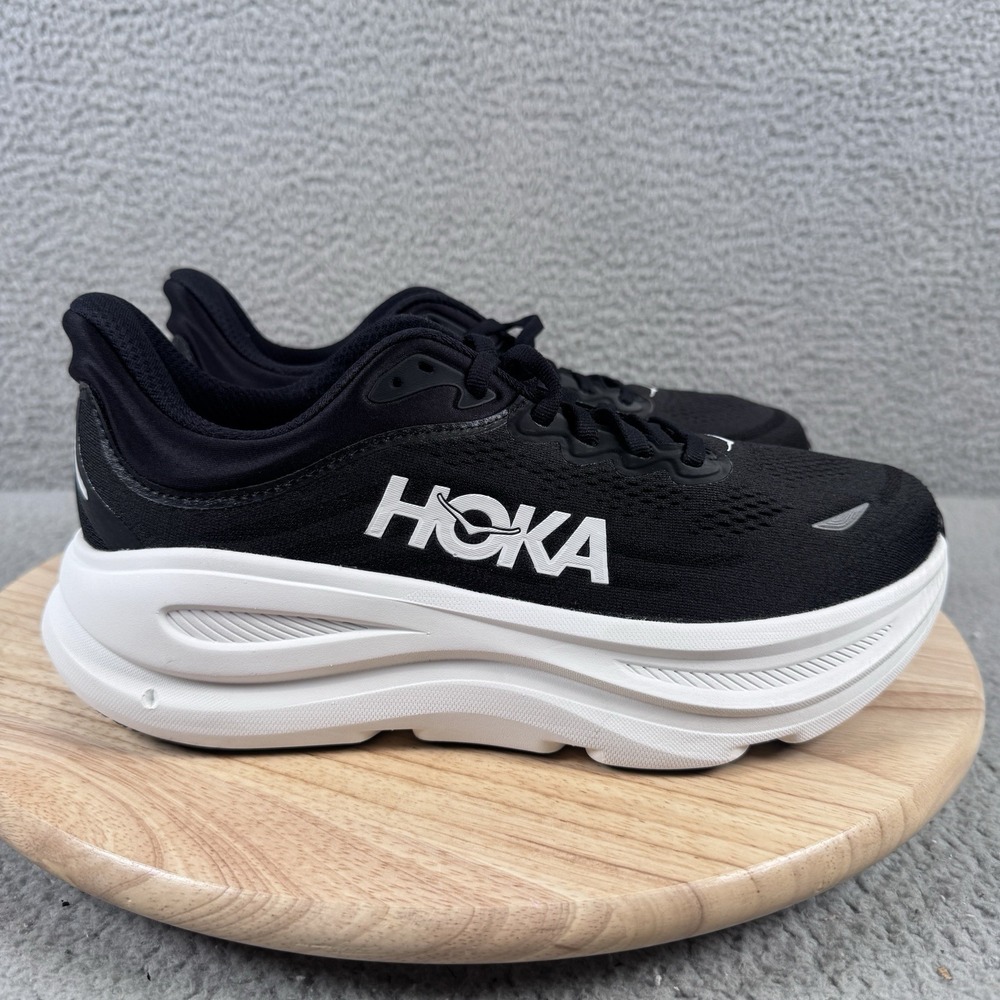 Hoka One One Bondi 9 X-Wide Womens Size 9 2E Black White Shoes 1162016 BWHT